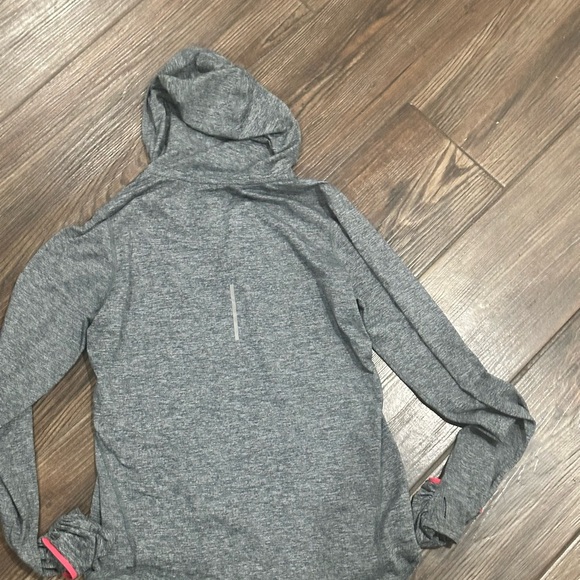 Nike Dri Fit Women's Heather Gray Hoodie with Pink Accents - Picture 12 of 12